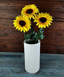 Ваза для квітів Венеція біла 25.5 см кераміка