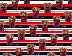 Подарунковий папір для пакування "Стильні тюльпани", 5 шт/уп