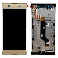 Екран (дисплей) Sony Xperia XA1 Ultra Dual G3212 G3221 G3223 G3226 з тачскріном золотистий оригінал Китай у рамці