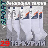 Носки мужские с сеткой ТЕРКУРІЙ Украина 771М1, короткие, 29 размер, белые с серым, 30030772