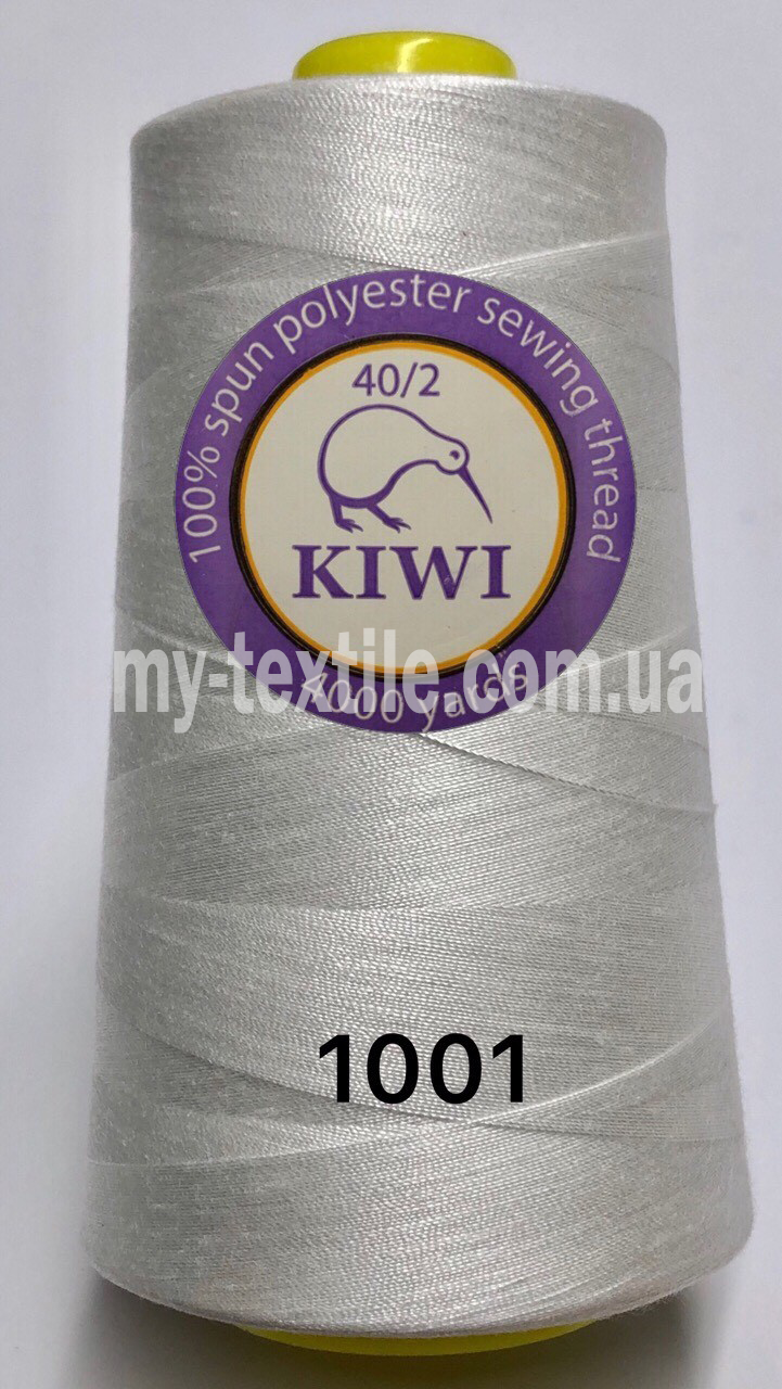 Нитки швейні конус 40/2 4000 ярдів Kiwi Холодний білий, фото 1