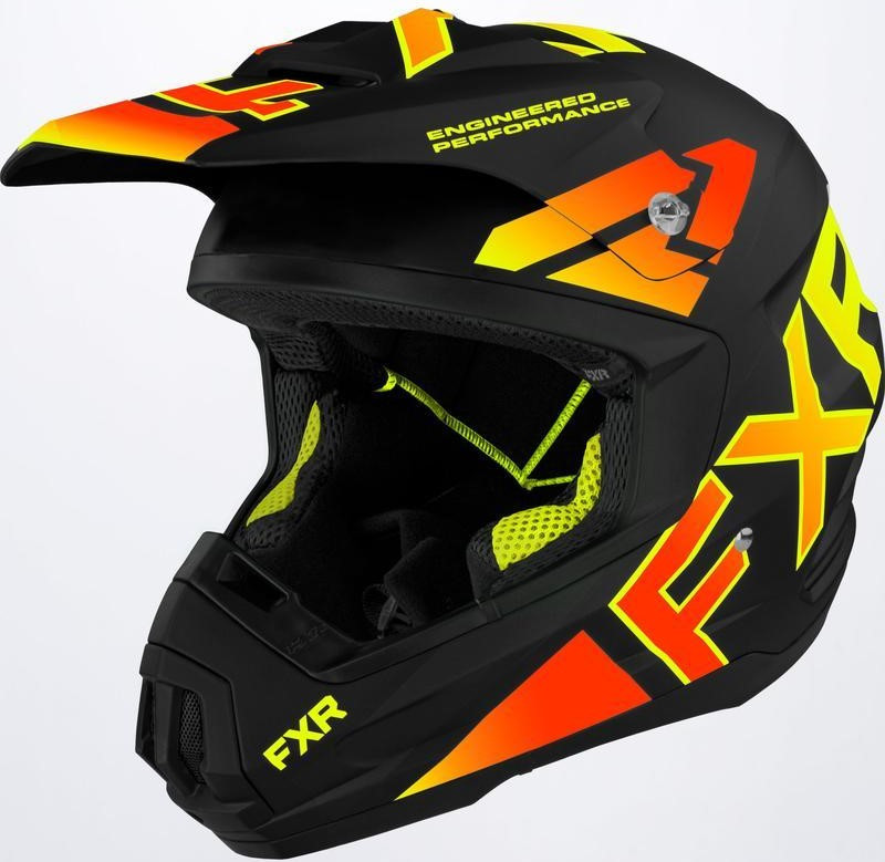 Мотошолом FXR Torque Team 22 Inferno чорний/жовтогарячий, M, фото 1