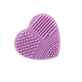 Килимок для чищення пензликів "Сердечко", фіолетовий Ilu Brush Cleaner Purple, 1шт