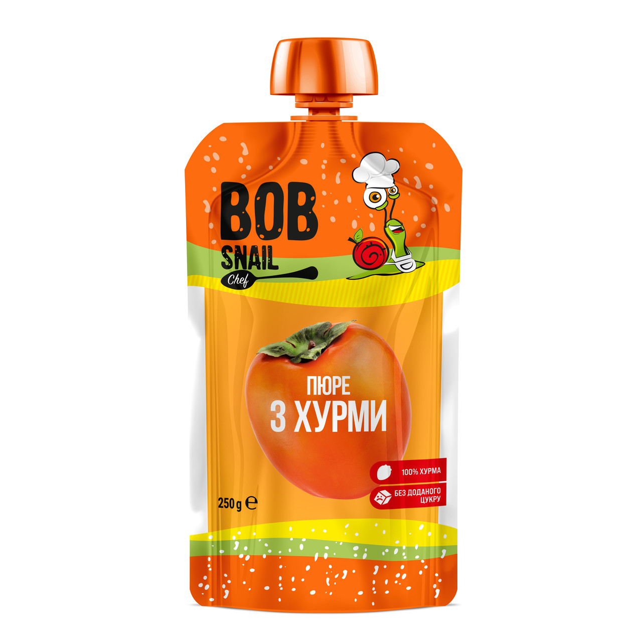 Пюре фруктове Хурма Равлик Боб, 250г, фото 1