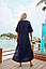 Довга туніка-плаття пляжна синього кольору з вишивкою, фото 2