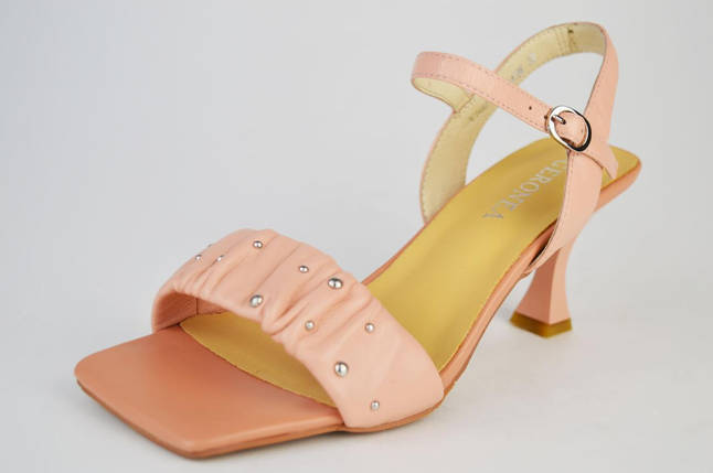 Босоніжки на шпильці Geronea 1488 39 Рожеві шкіра 36, фото 1