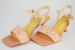 Босоніжки на шпильці Geronea 1488 39 Рожеві шкіра 36, фото 5