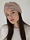 Шапка тюрбан жіноча тепла зимова з ангори D.Hats бежевого кольору - фото 3 - id-p1546438929
