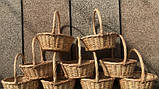 Подарунковий кошик із лози плетений діаметр 38 см для корпоративних подарунків, фото 2