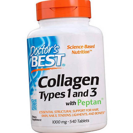 Колаген Doctor's s BEST Collagen Types 1&3 with Peptan 1000 mg 540 таб, фото 2