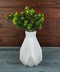 Ваза для квітів Грань №1 біла 22 см кераміка