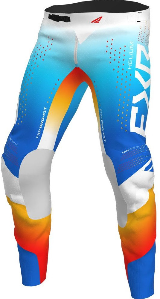 Мотоштани FXR Helium MX 22 блакитний/оранжевий, 30