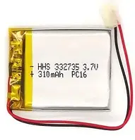 Батарея 310 mAh 3.7V 332735 Літій-Полімер Акумулятор для MP3 Плеєра GPS Відеореєстратора