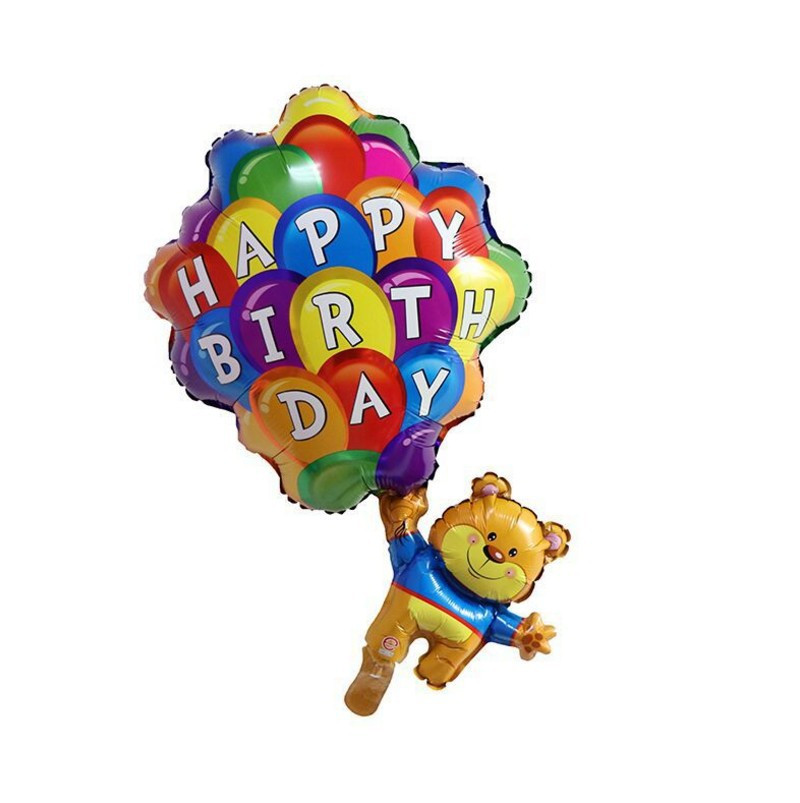 Фольгована повітряна куля Ведмедик з водяними кулями, 50х78 см