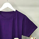 Фіолетова💜 базова унісекс футболка оверсайз fruit of the loom Valuweight purple, фото 5