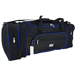 Дорожня розсувна сумка Kaiman 60(70) см, 55(65)л Чорний з синім