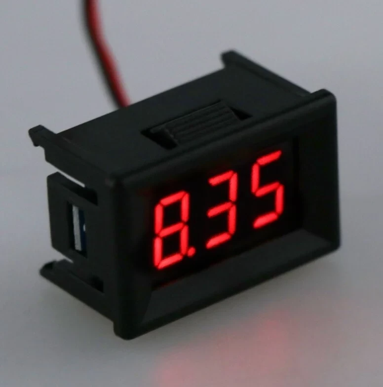 Вольтметр міні 4,5-30V Корпус 34 мм * 23 мм * 17 мм (2 дроти)