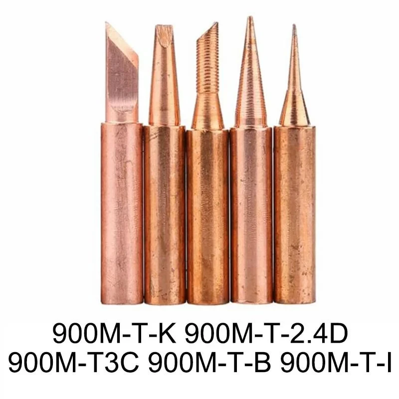 5 шт. Мідні Наконечники 900M-T 900M-T-3C, 900M-T-B 900M-T-K Жала для Паяння Мідь Паяльник Наконечник