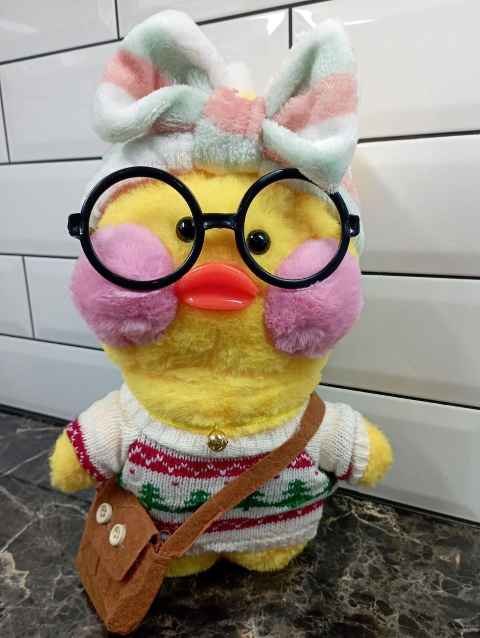 М'яка Плюшева Іграшка Лалафан Качечка Lalafanfan Duck в одязі 30см 1136
