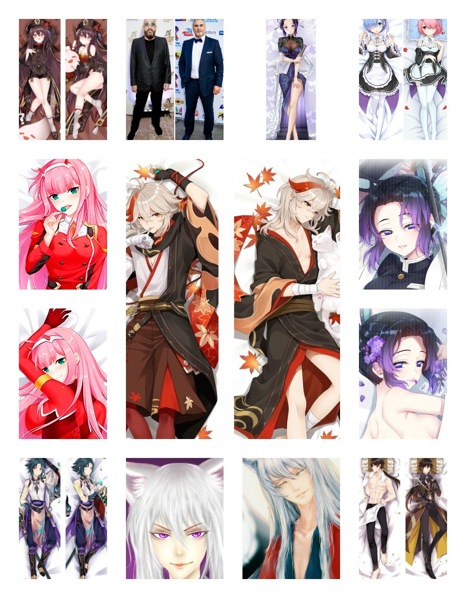 Наволочка 150 х 50 см для Дакімакури з принтом з нашого сайту для подушки обіймашка аніме двостороння, фото 1