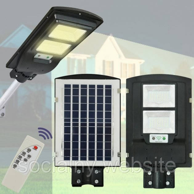 Вуличний ліхтар на стовп solar street light 1VPP з пультом ART-7142 для освітлення вулиць, парків