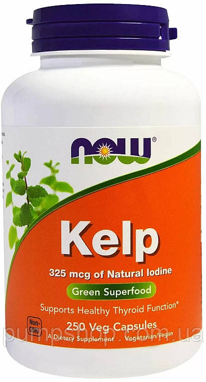 Ламінарія (морська капуста) Now Foods Kelp 325 мкг натрального йоду 250 капс.