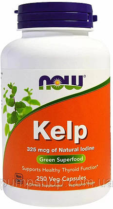 Ламінарія (морська капуста) Now Foods Kelp 325 мкг натрального йоду 250 капс., фото 2