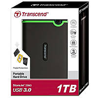 Жесткий диск Transcend StoreJet 25M3S 1TB TS1TSJ25M3S 2.5" USB 3.1 Gen 1 External Iron Gray