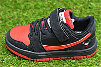 Детские кроссовки аналог nike air force jong golf black rad найк черный красный р32-34