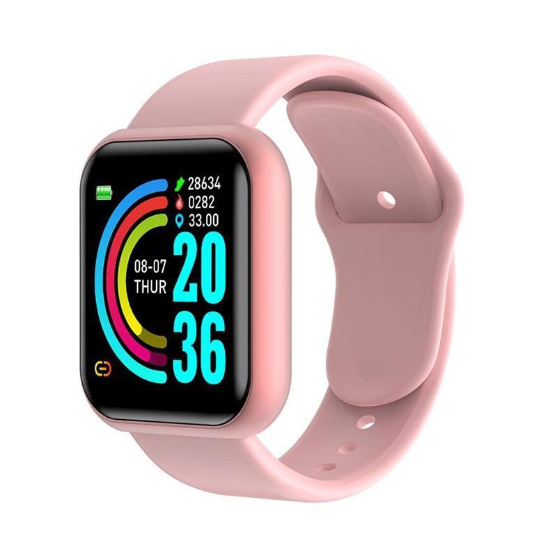Смарт-годинник Y68 Рожевий Smart Watch Розумний годинник Фітнес браслет Фітнес трекер Смарт-відч D20
