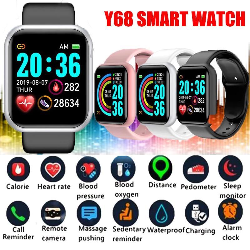 Смартгодинник Y68 Smart Watch Розумний годинник Смарт-гвинт браслет Фітнес трекер D20