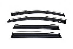 Вітровики з хром молдингом (4 шт, HIC) для Honda CRV 2012-2016 рр