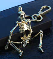 Крутой брелок металл серебристый скелет человека металлический подвижная модель человека в коробке