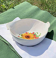 Салатник «Горобець» 900 мл, деколь Соняшник, відводка золото