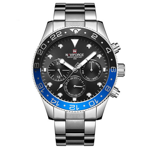 Naviforce NF9147 Silver-Black-Blue