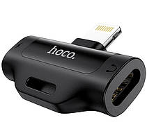 Перехідник, аудіо конвертер HOCO Lightning - 2Lightning LS31 2A, чорний