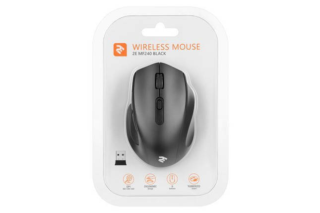 Миша компьютерна Wireless 2E MF240 Silent WL Black (2E-MF240WB) USB, фото 2