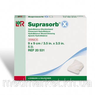 Повязка биосинтетическая Suprasorb X HydroBalance 9х9 см (5 шт/уп) - фото 1 - id-p978740792