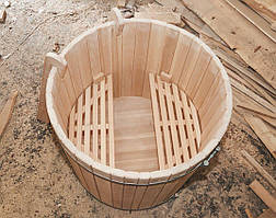Купель для лазні кругла з Кедру двомісна дерев'яна D=150 см