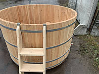 Купель для лазні кругла з Кедру дерев'яна Діаметр 130 см