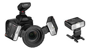 Комплект для стоматології макроспалах (біполярний) Godox MF12-K2 і передавач Godox XPro  Canon для дентальної фотографії