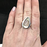 Волосатик кварц капля кольцо с камнем кварц волосатик в серебре размер 18,5. Индия