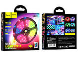 Стрічка світлодіодна LED RGB HOCO DL30 з пультом 4м, чорна, фото 10
