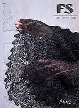 Темно-сірий оренбурзький пухову хустку Альберта 125см, фото 3