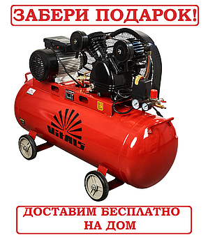 Компресор повітряний 100 л 2,1 кВт 8 бар ремінь Латвія Vitals GK100.j65v2-8a