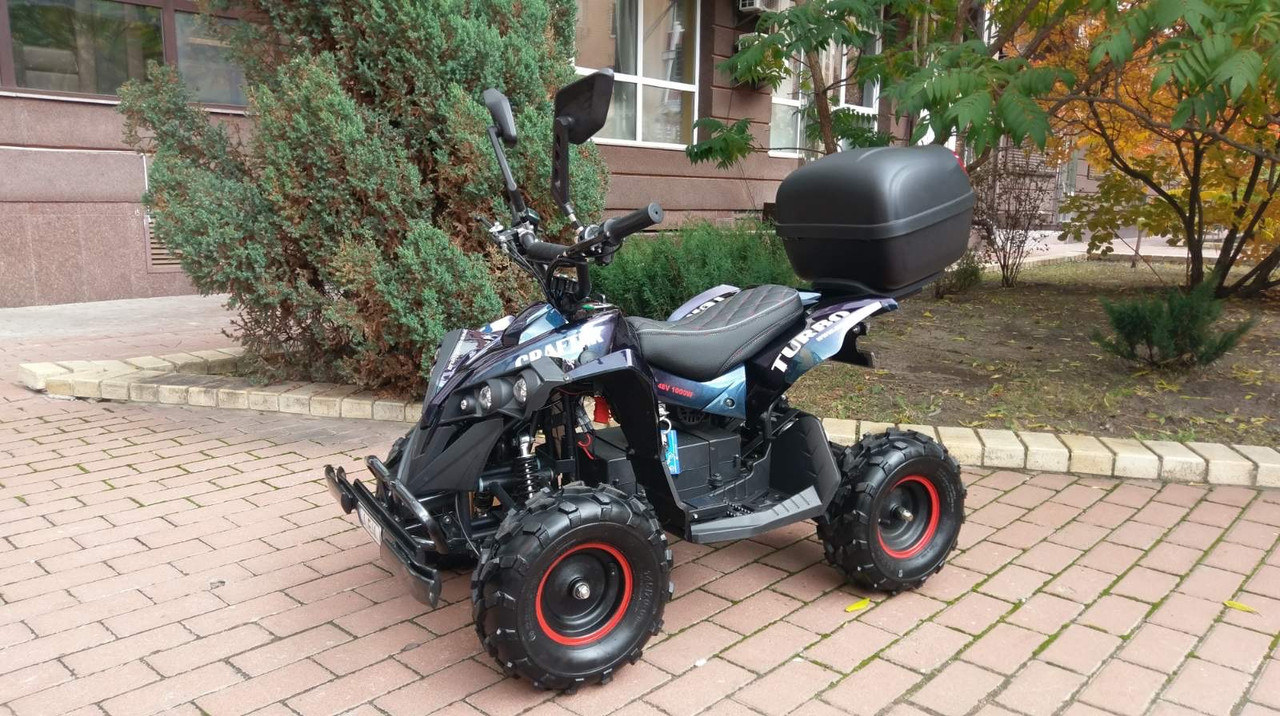 Електроквадроцикл CRAFTER TURBO 48 V 1000 W, знімний бокс, LED передні фари, фото 1