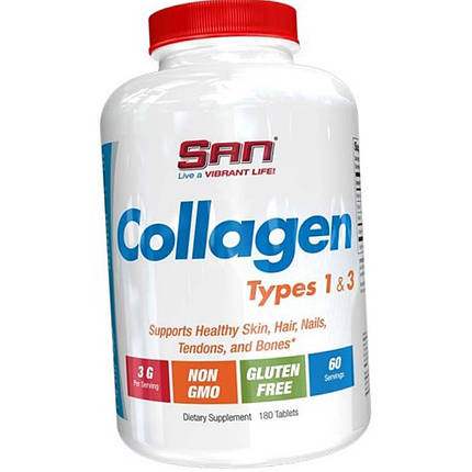 Колаген SAN Collagen Types тип 1 і 3 180 таб, фото 2