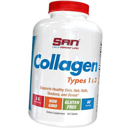 Колаген SAN Collagen Types тип 1 і 3 180 таб, фото 2