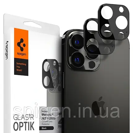 Захисне скло Spigen для камери iPhone 13 Pro Max/ 13 Pro - Optik camera lens (2шт), Black, фото 1