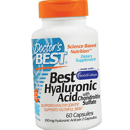 Для суглобів Doctor's s BEST Hyaluronic Acid with Chondroitin Sulfate 60 капс, фото 2